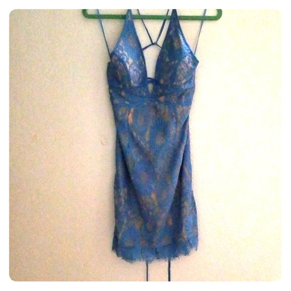 Blue Lace Dress - Picture 1 of 2